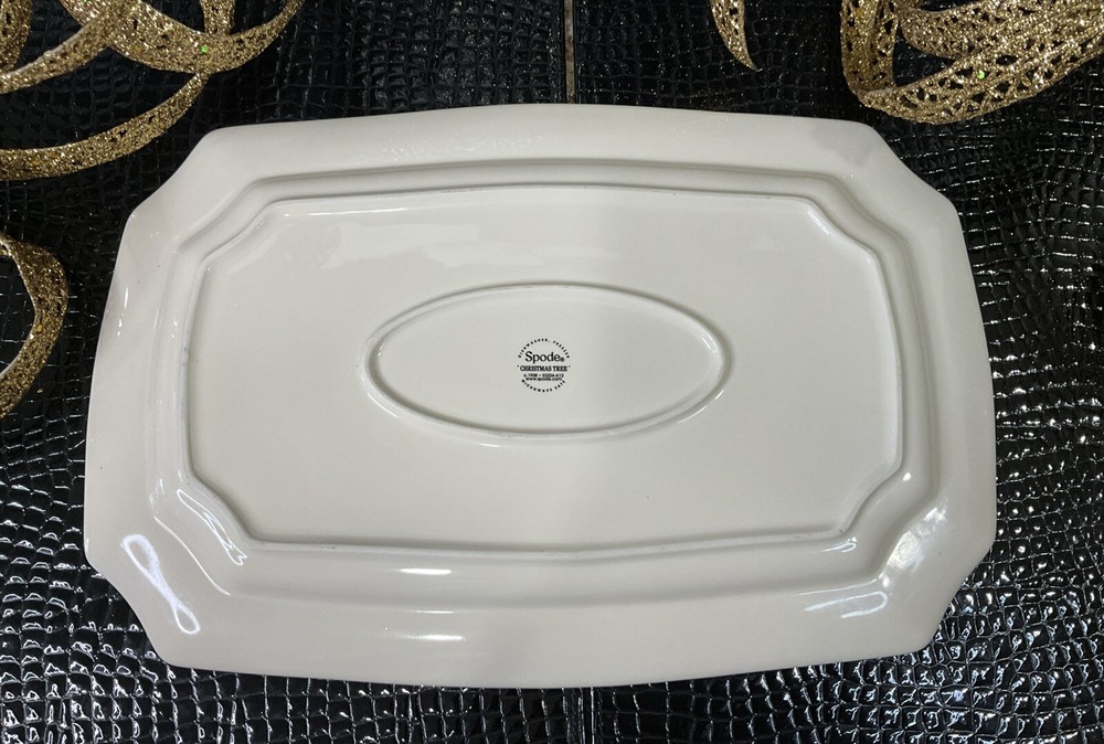 Spode Christmas Tree 15" Rectangular Serving Tray/Platter Excellent Cond NO BOX