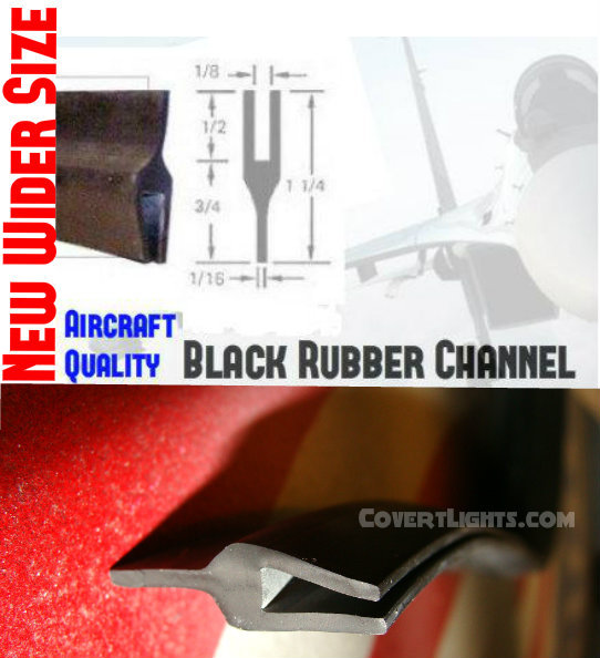 U Channel for Visor or Dash Lights Helps with flashback 4 foot length Rubber