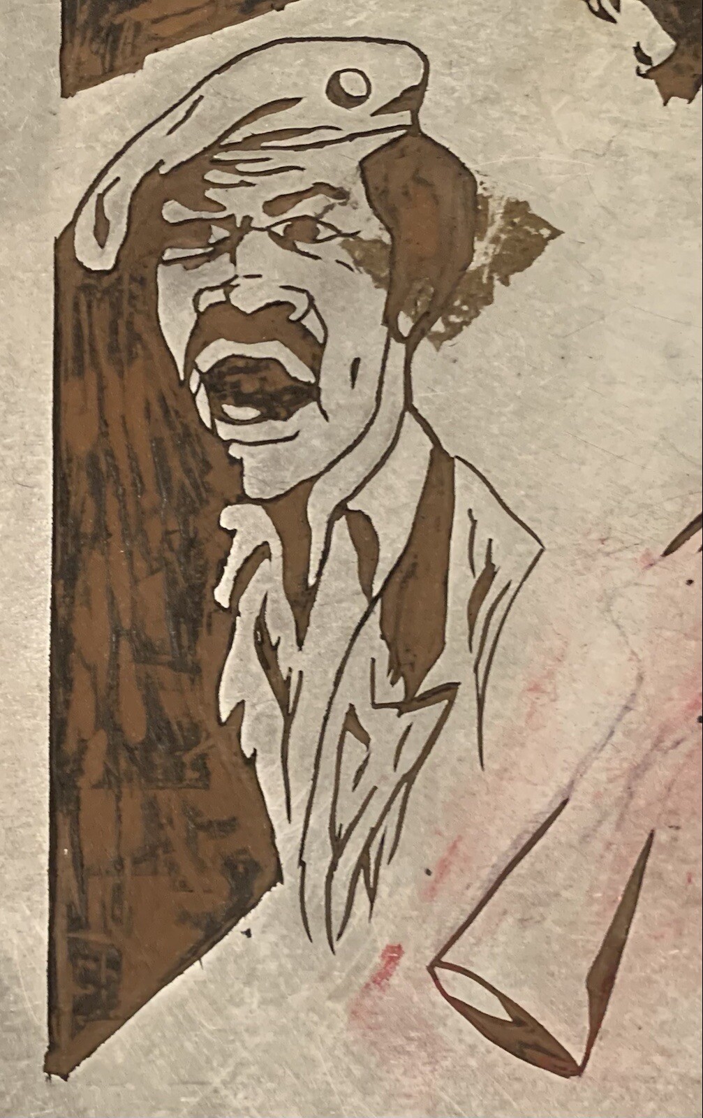 Rare Vintage 1960's Black Panther Party Poster Carved Printing Block Early BPP