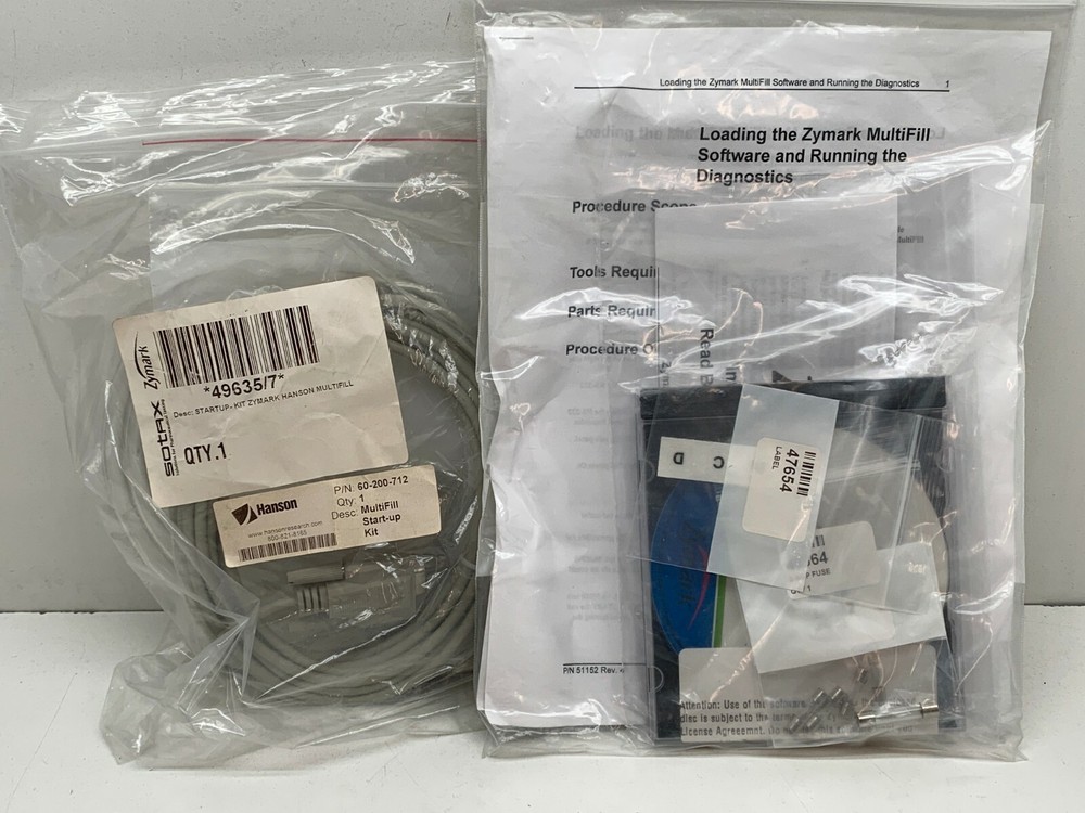 Zymark Hanson MultiFill Sample Collection Module Startup Kit & Manual Guide