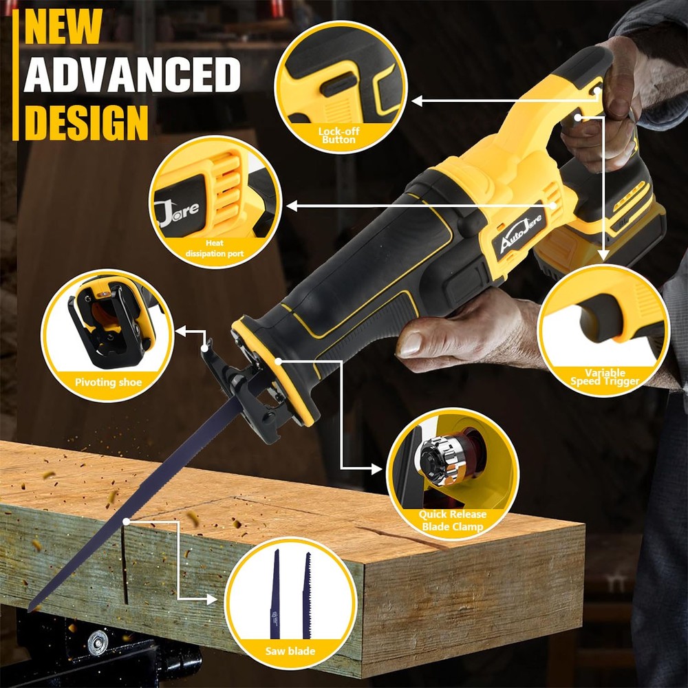 FOR DeWALT DCB 20V Max Cordless Battery Variable Speed Reciprocating Saw 20 Volt