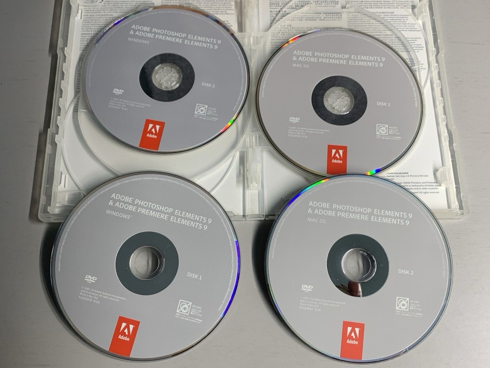 Adobe Photoshop Elements 9 & Premiere Elements 9 (Mac/Win) w/Serial Numbers