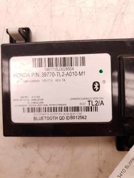 2009 ACURA TSX BLUETOOTH COMMUNICATION CONTROL MODULE ECM ASSEMBLY