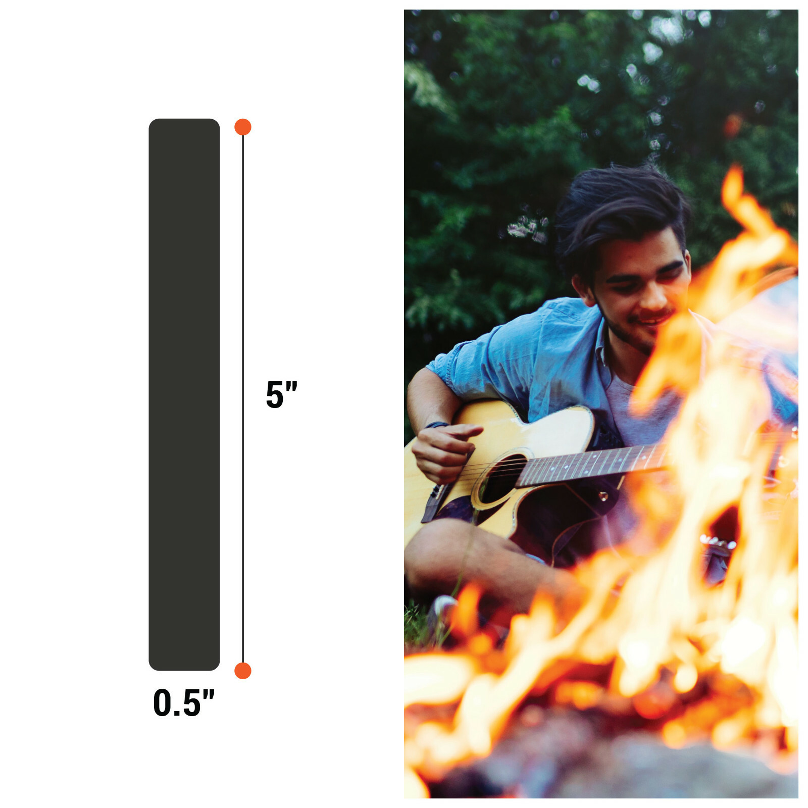 2 Pcs Huge 1/2 x 5" Ferrocerium Rods Flint Fire Starter Survival Camping