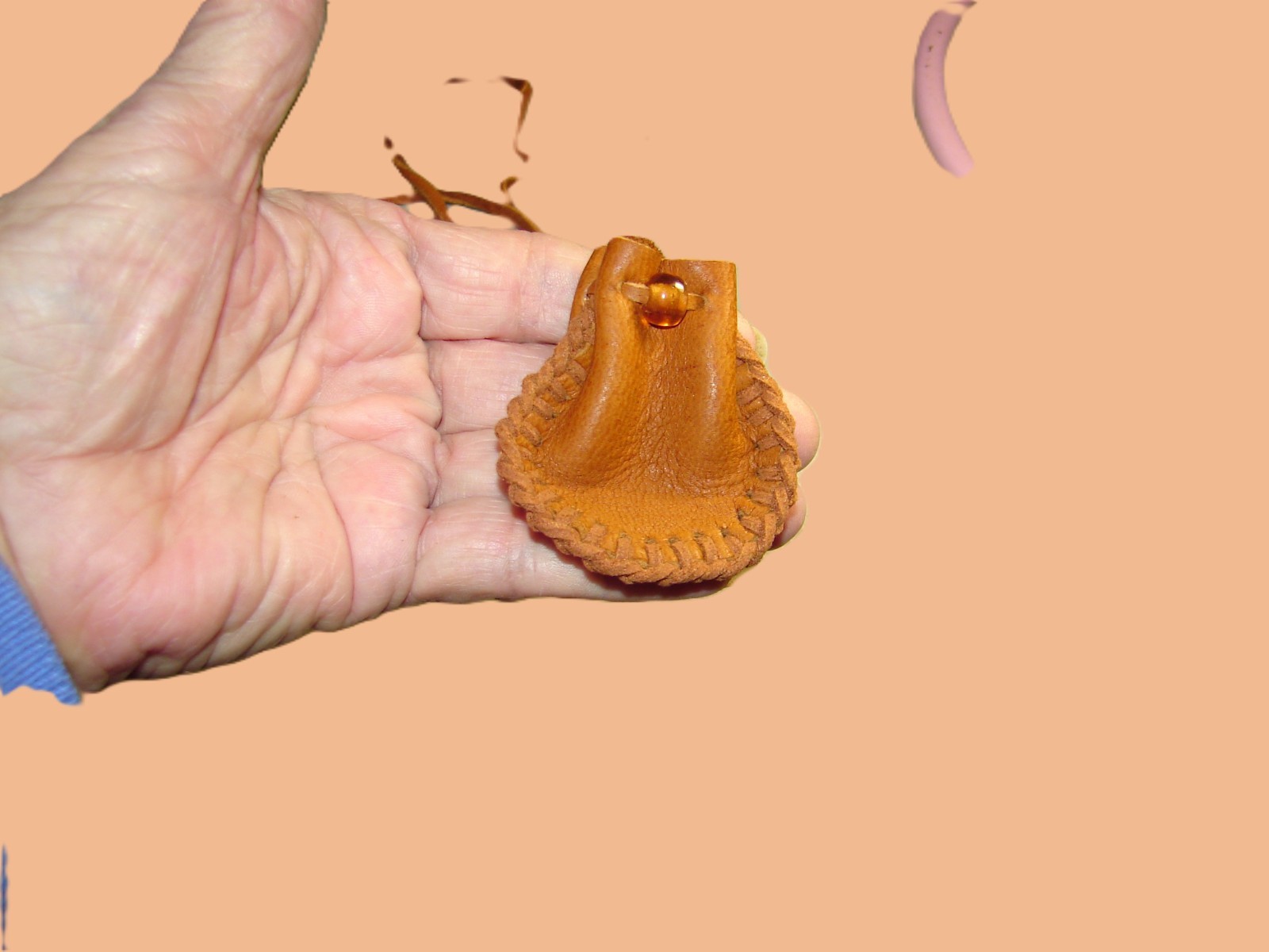 Deerskin Leather Medicine Bag, Native American Style Necklace Pouch, 2 "