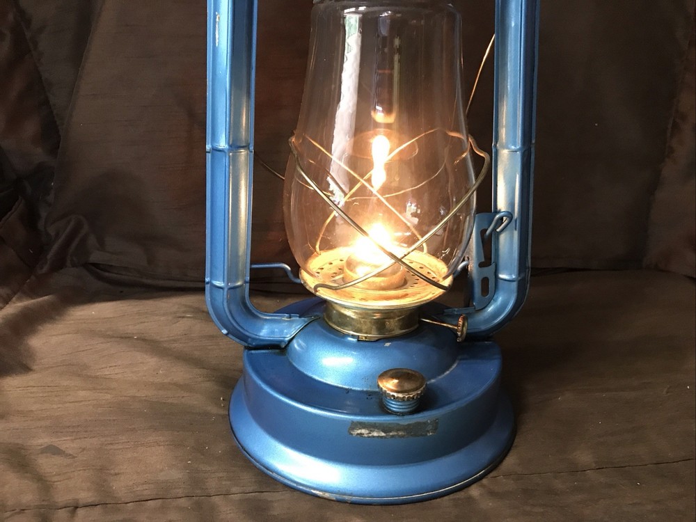 Vintage Original Blue Kerosene Lantern