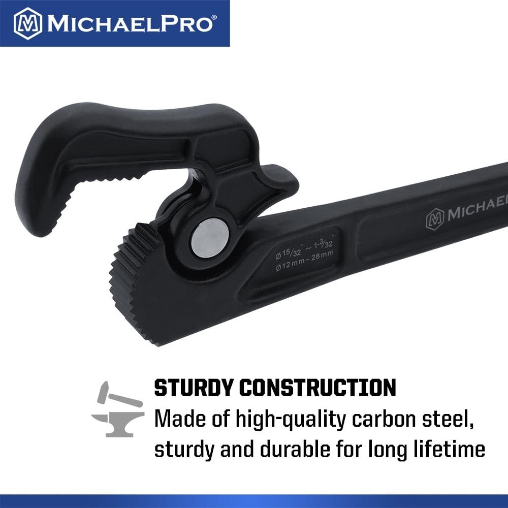 MichaelPro Self Adjusting Pipe Wrench, 8 Inch MultiFunction Spanner Adjustabl...