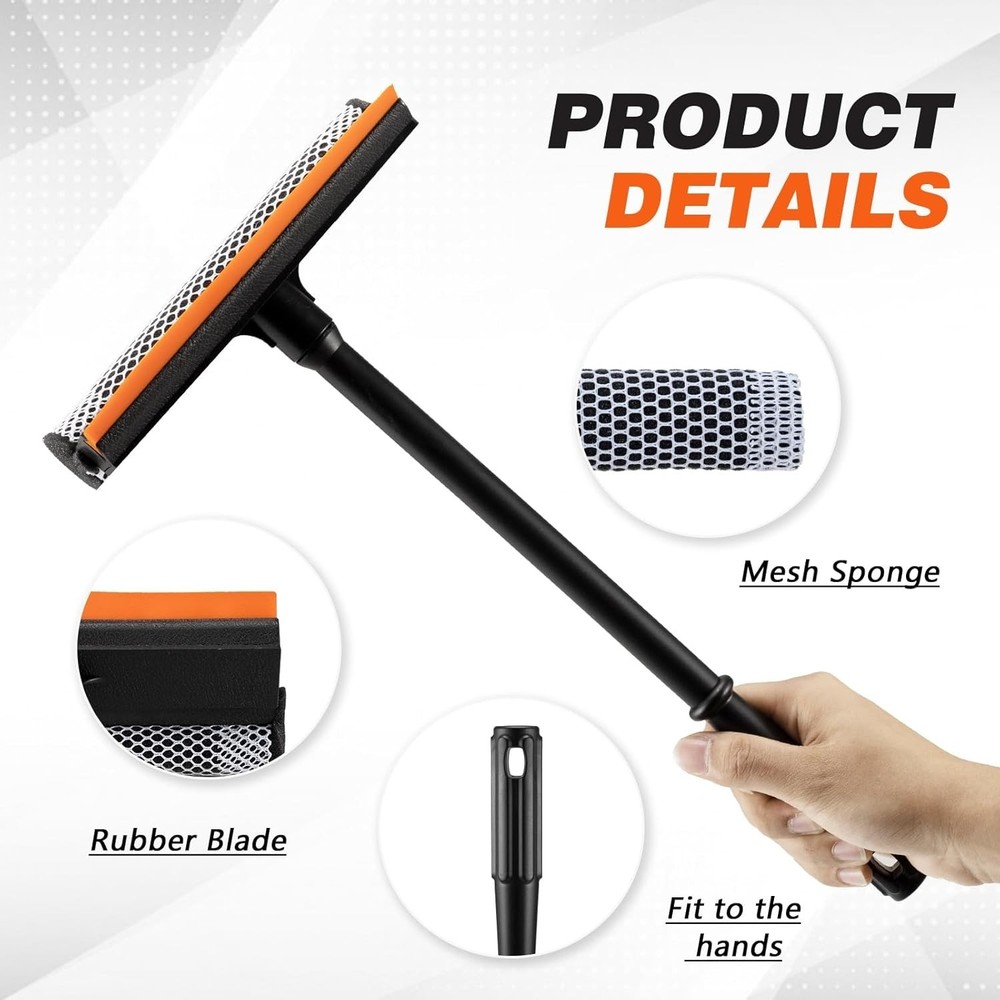 Window Squeegee for Cleaning, Window Cleaner Tool for Car Windshield 2 in 1