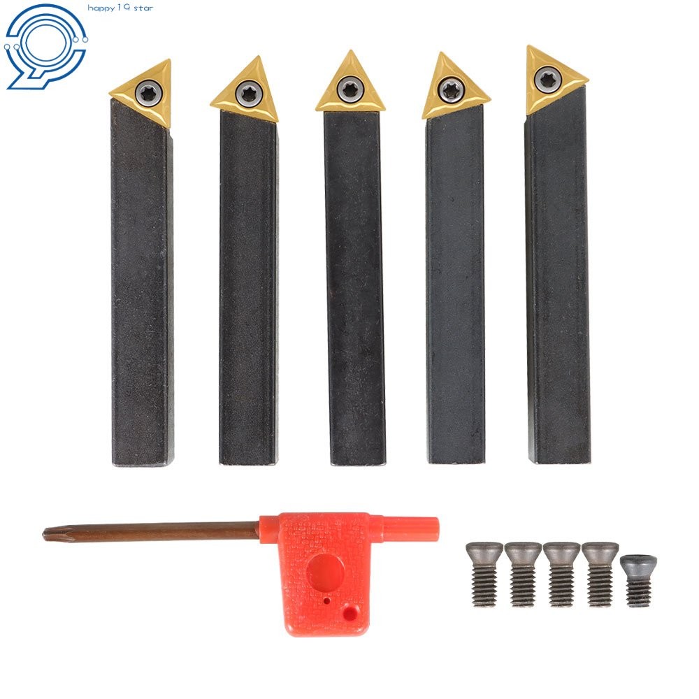 5 × 1/2" Carbide Indexable Turning Tool Lathe Tool Bit With Carbide Inserts