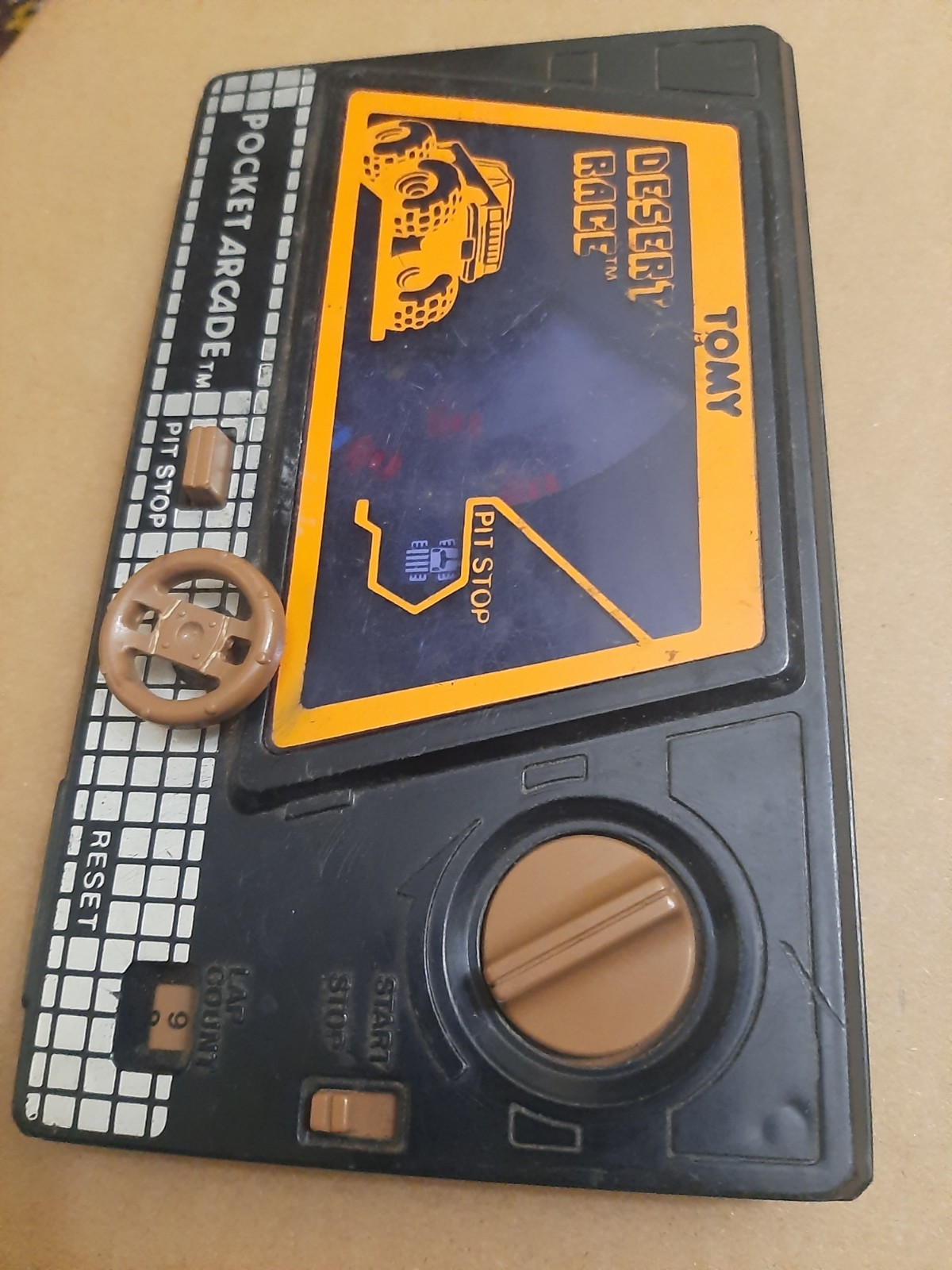 Vtg Tomy DESERT RACE Pocket Arcade Handheld Game