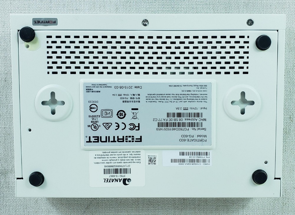 Fortinet Fortigate FG-60D Firewall Security Appliance w/ AC Adapter