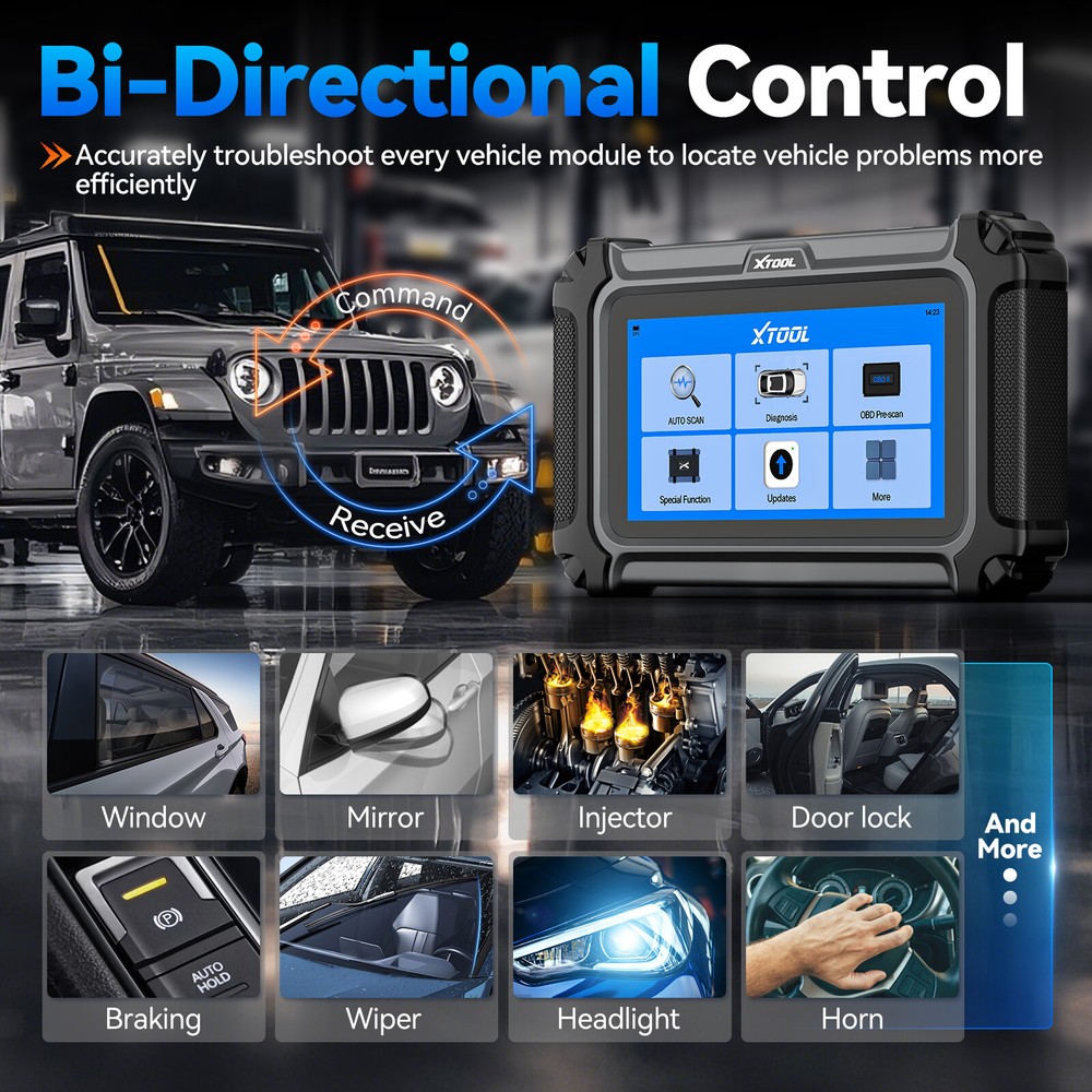 XTOOL Full System Bidirectional Scan Tool OBD2 Scanner for Chrysler Dodge Jeep