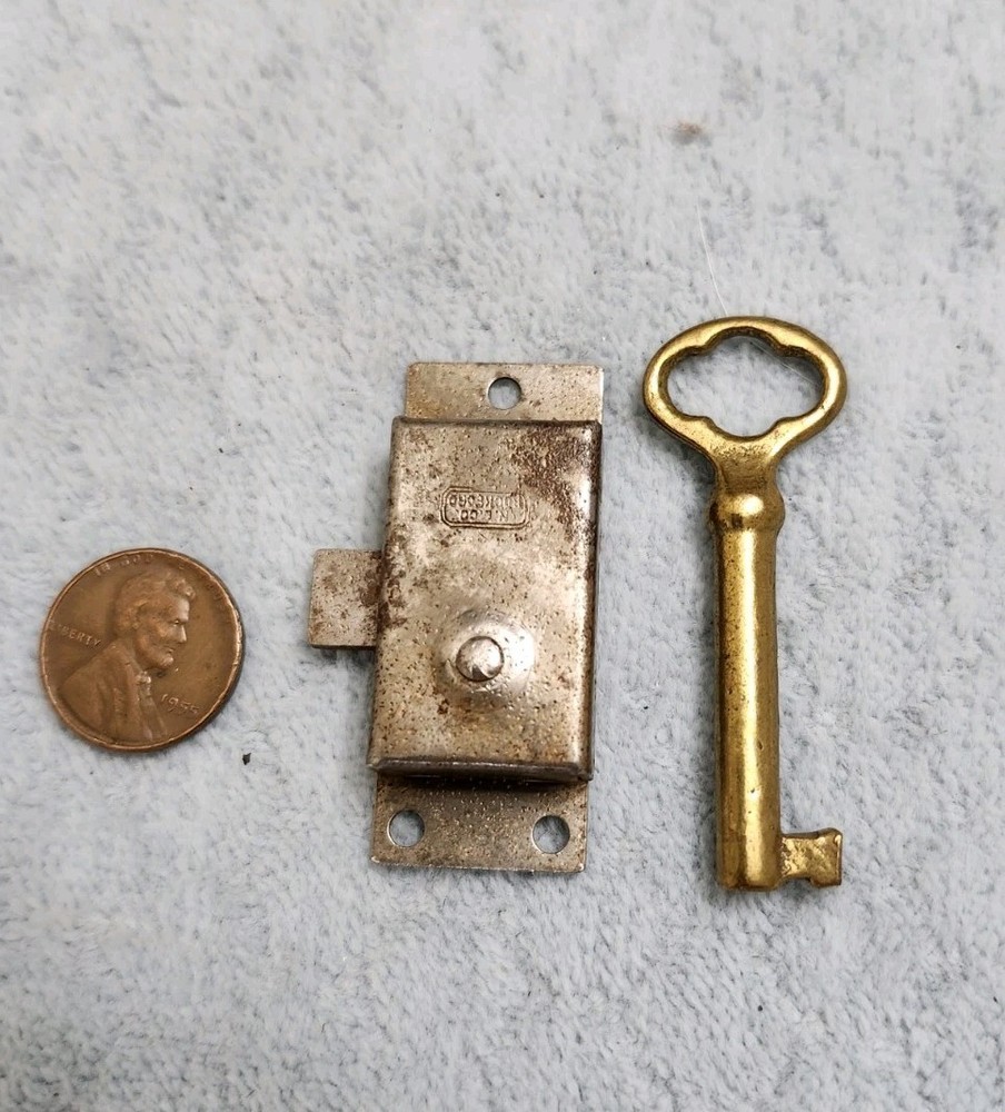 Narrow Cupboard Door Lock Surface Mounted Reversible