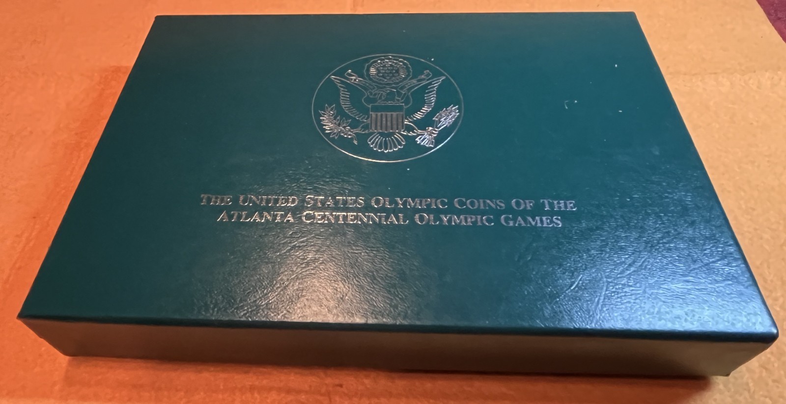 1996 US Olympic 8 Coin Box & COA - NO Coins - Holds 8 Silver Dollars