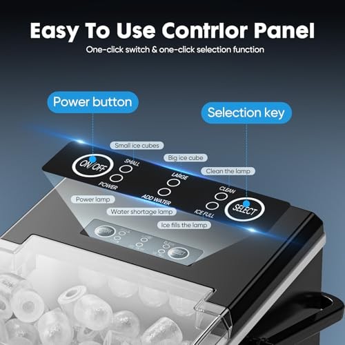 Countertop Ice Maker Machine, Portable Self-Cleaning Ice Black with Handle