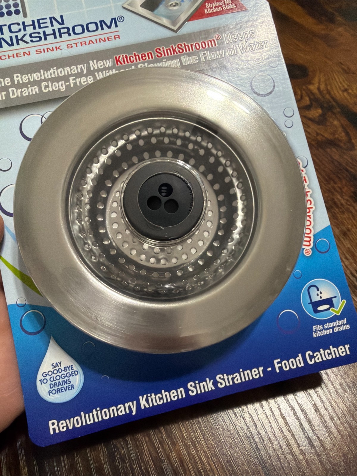 Kitchen Sinkshroom Revolutionary Clog-free Stainless Steel Sink Strainer, Chrome