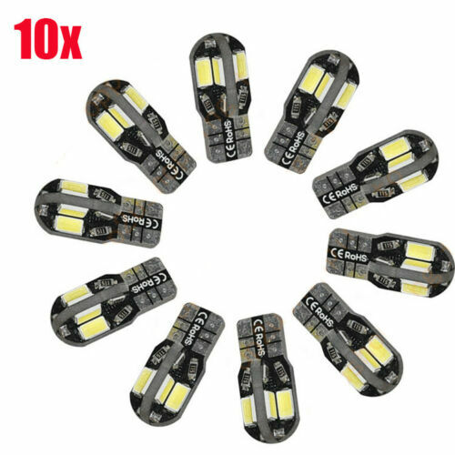 10pcs LED T10 194 168 W5W Canbus White Dome License Side Marker Light Bulb 6000K