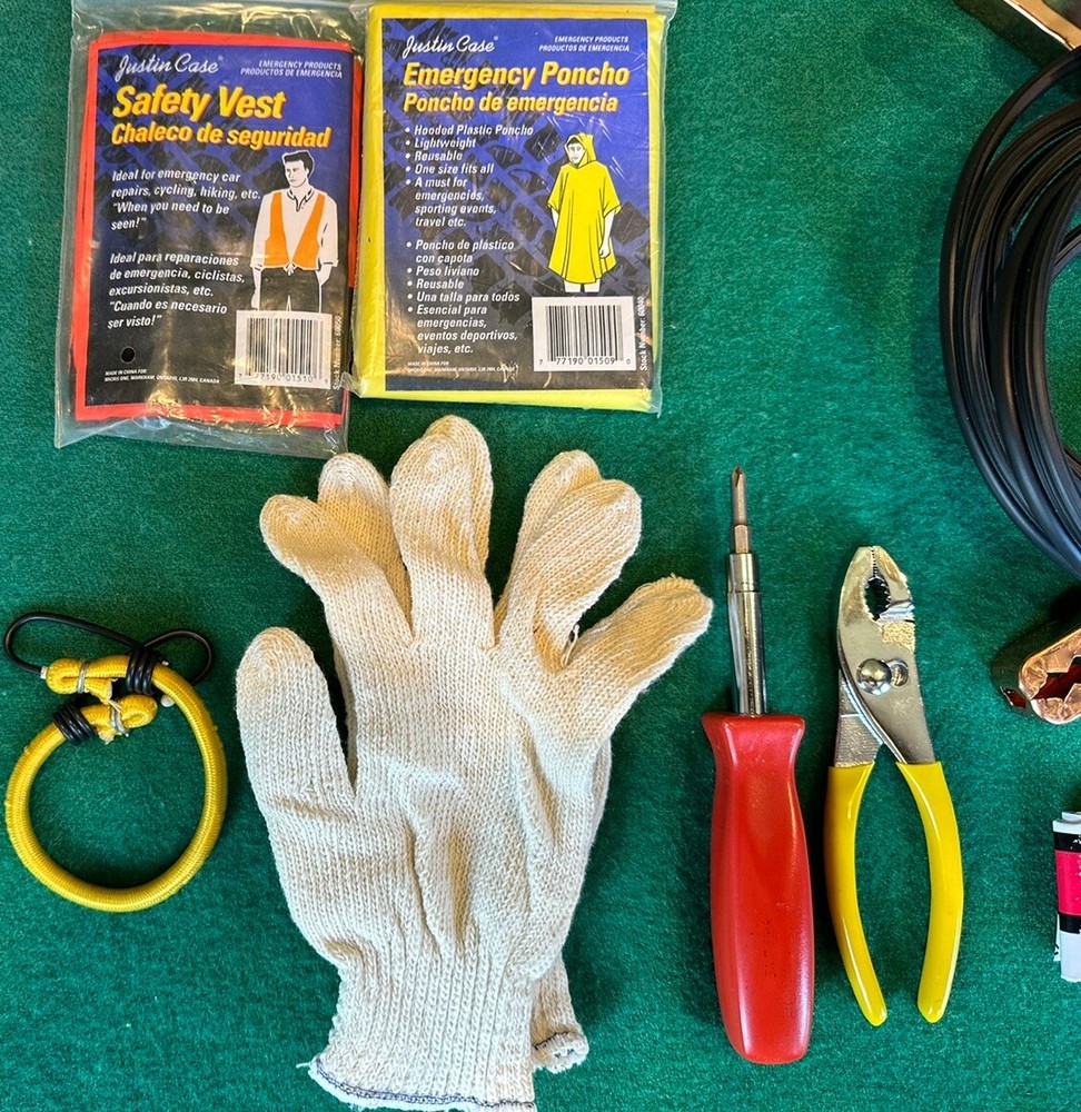 Road Safety Kit Booster Jumper Cables Tools With Handle Case