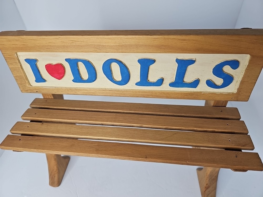 Handcrafted "I HEART DOLLS" Decorative Bench