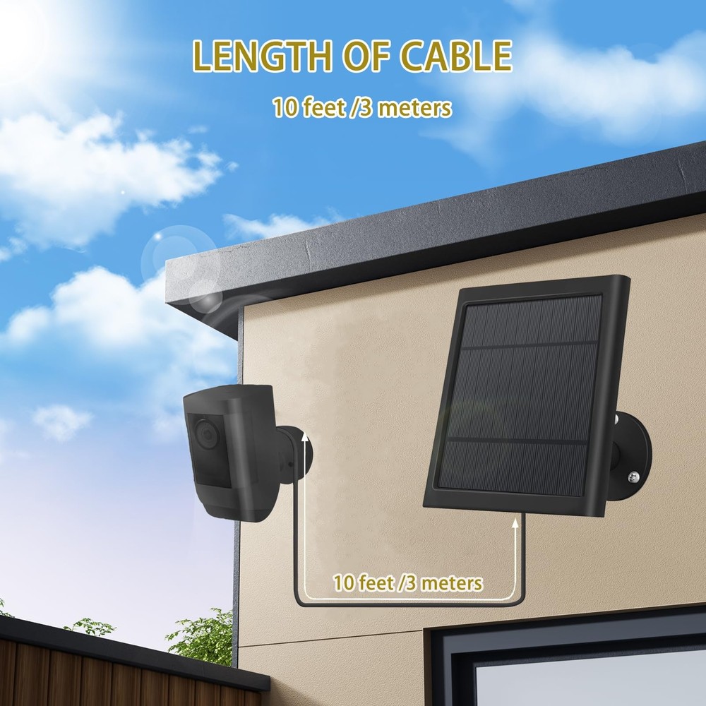 1 Pack Solar Panel for Ring Security Camera Spotlight Cam Plus/ProBattery St...