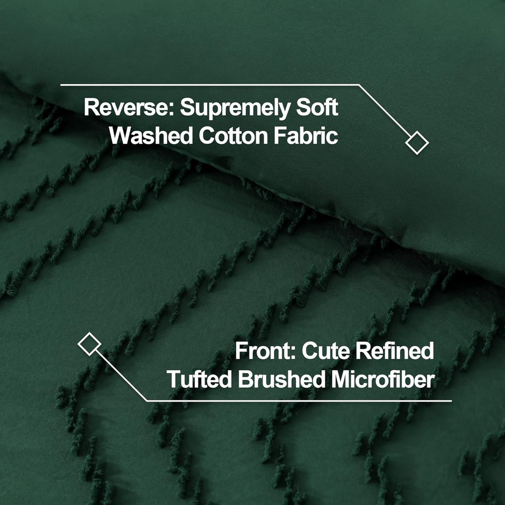 Down comforter set, deep emerald green, 3-piece set