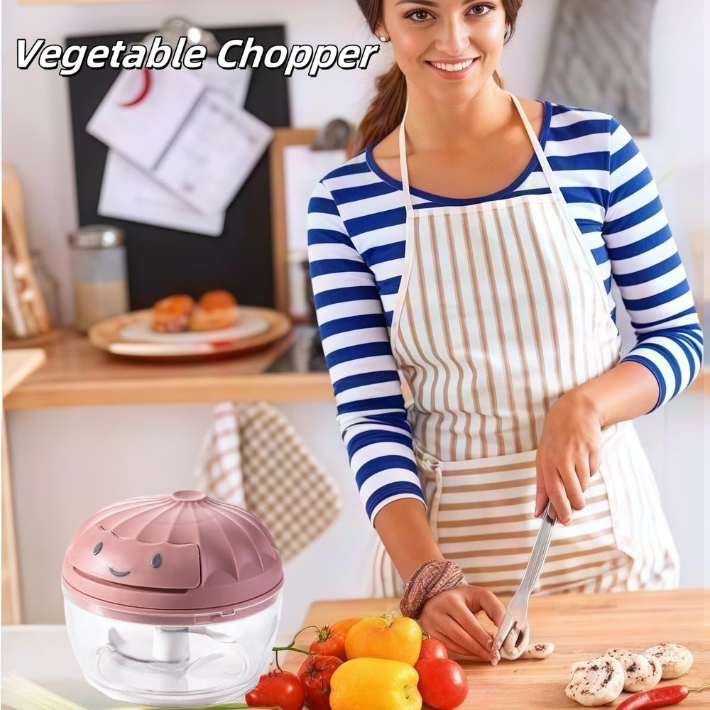 Manual Food Processor Vegetable Chopper, Mini Hand Pull String Garlic Chopper...