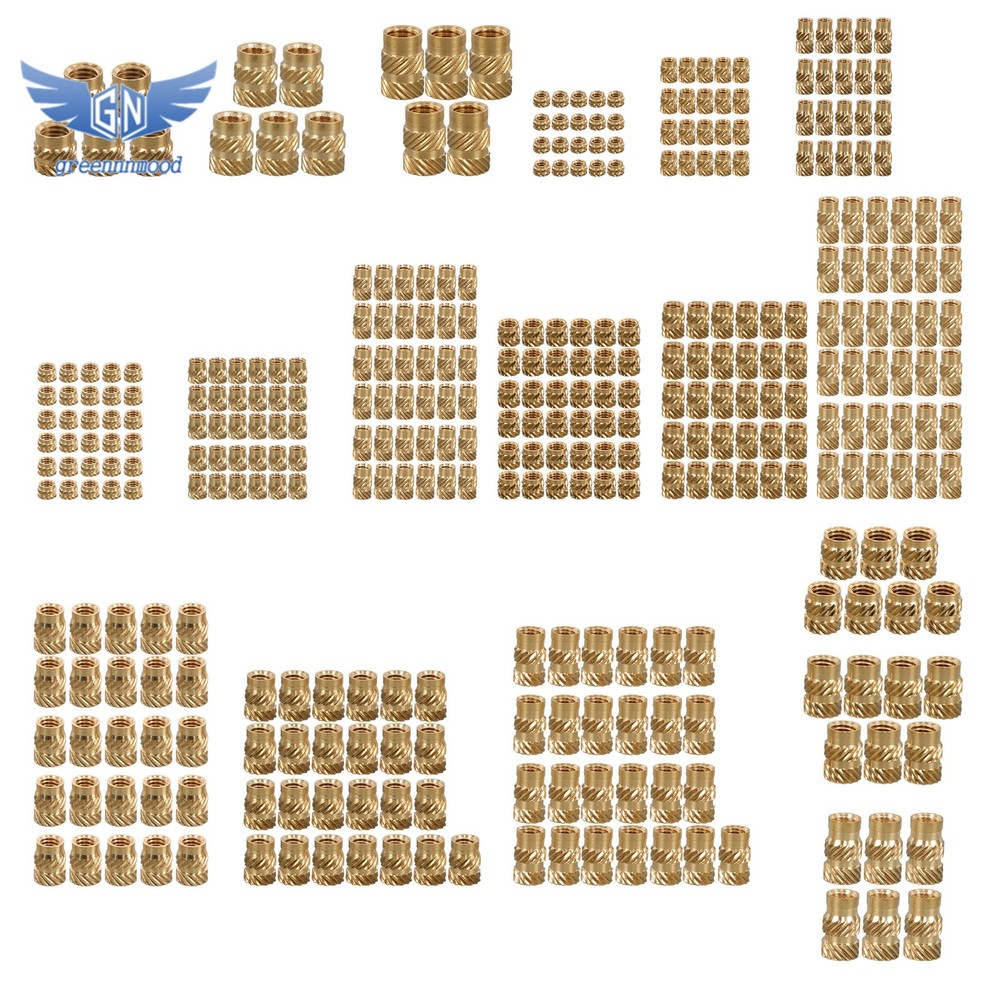 350Pack Threaded inserts kits M2-M6 Metric Internal Thread Rolled Copper Inserts