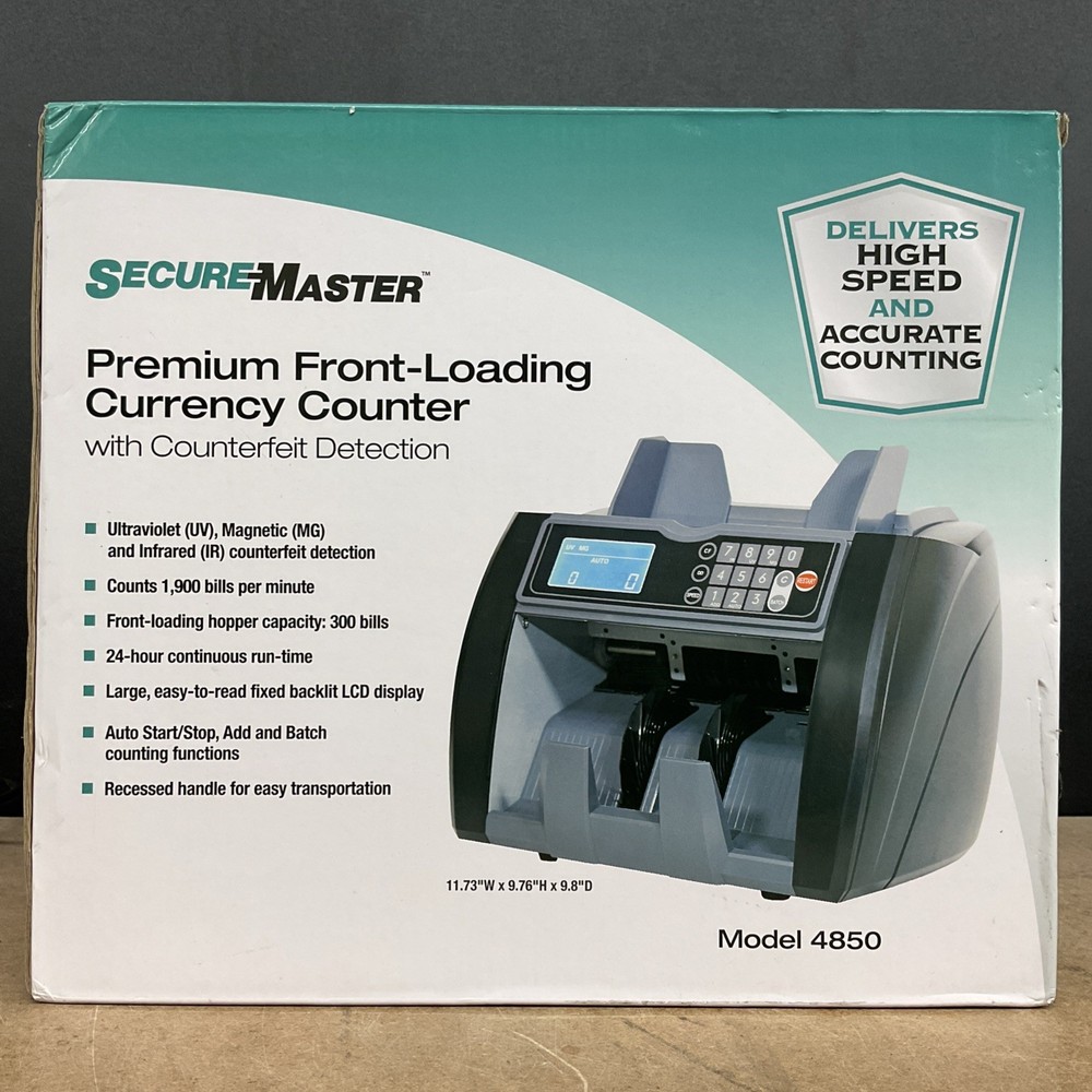 Secure Master Model 4850 Premium Front-Loading Currency Counter - Brand New