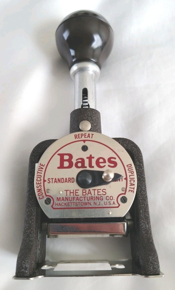 Vintage Bates Multiple Movement Numbering Machine Stamp 6 Wheels Style E