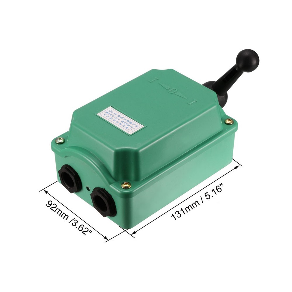 Drum Switch QS-60 3 Position Forward/Off/Reverse Motor Control Plastic Shell 60A