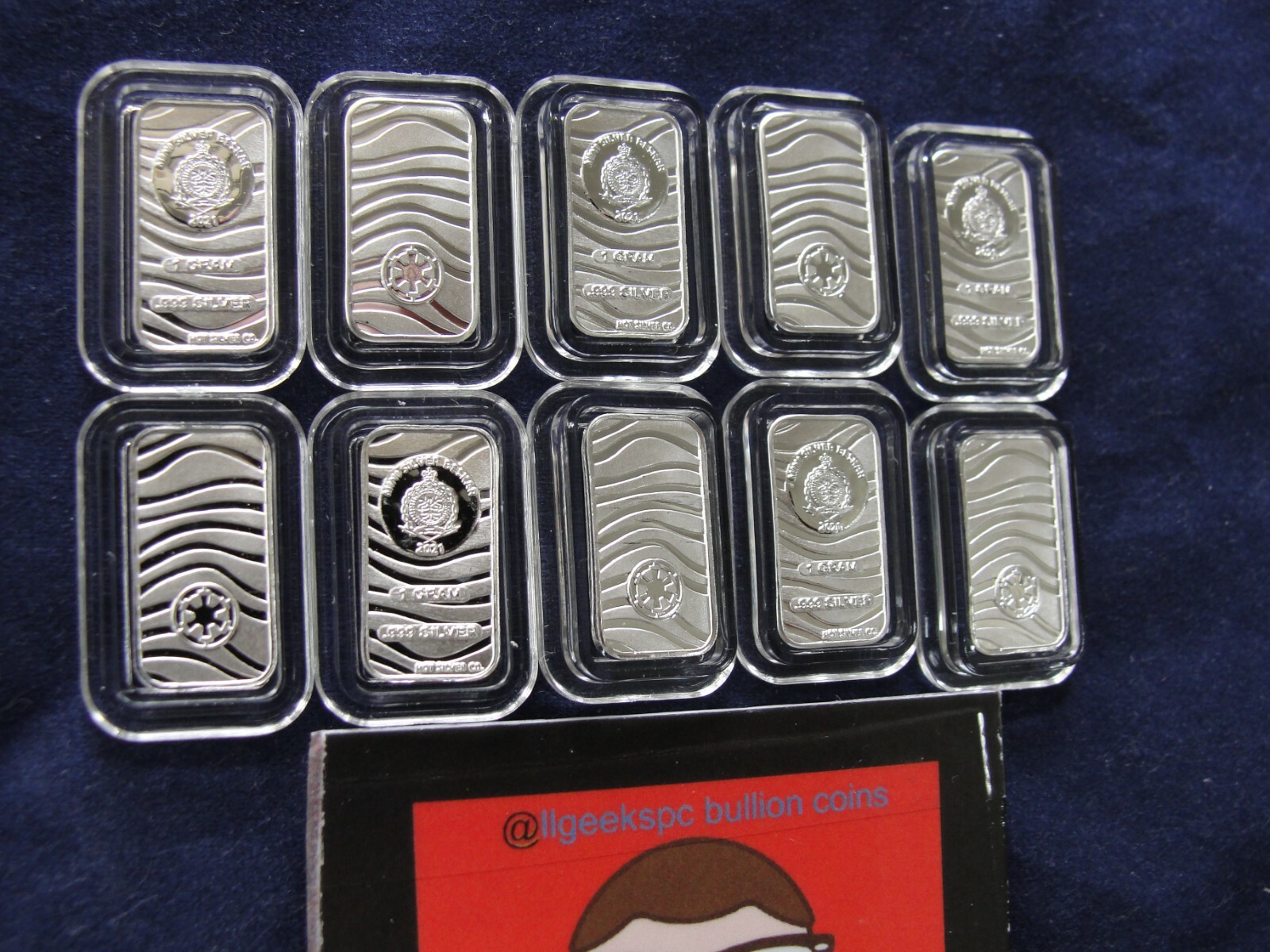 One - 1 gram .999 Pure Silver Mini "Beskar Bar" Star Wars Mandalorian in Capsule