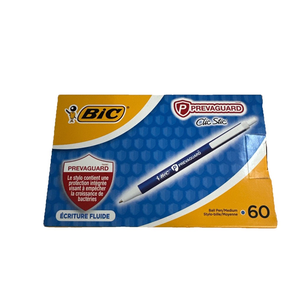 BIC - 60 COUNT - Clic Stic Retractable Ball Pen, Versatile Medium Point, Blue