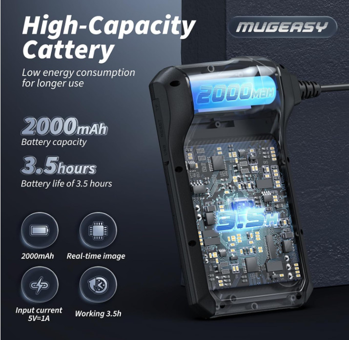 Endoscope Camera with Light, Inspection Borescope Camera with 4.3" IPS Screen, 1
