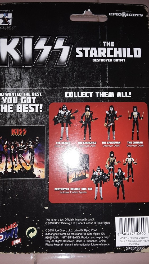 3 Kiss figures from the Destroyer era. Bif Missing Gene Simmons