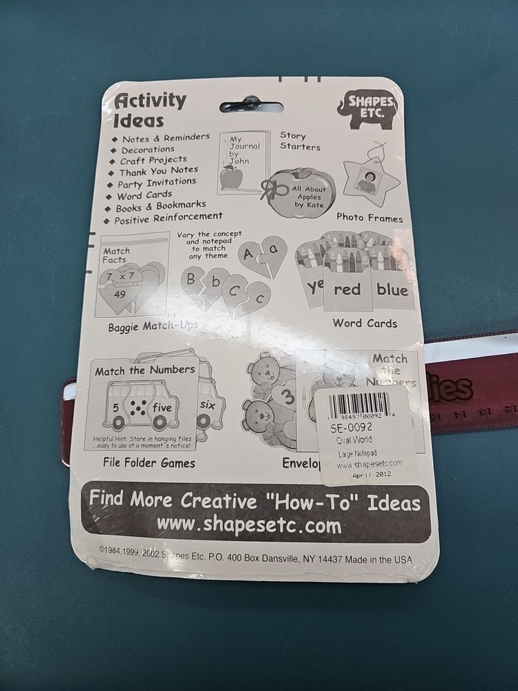 NIP 2002 Notepad Shapes Etc. Octopus & Oval World Earth 50 Sheets Each