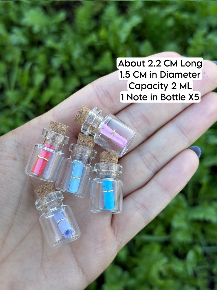 30 PACK BULK Mini Glass Bottle with Cork and Blank Paper Scroll