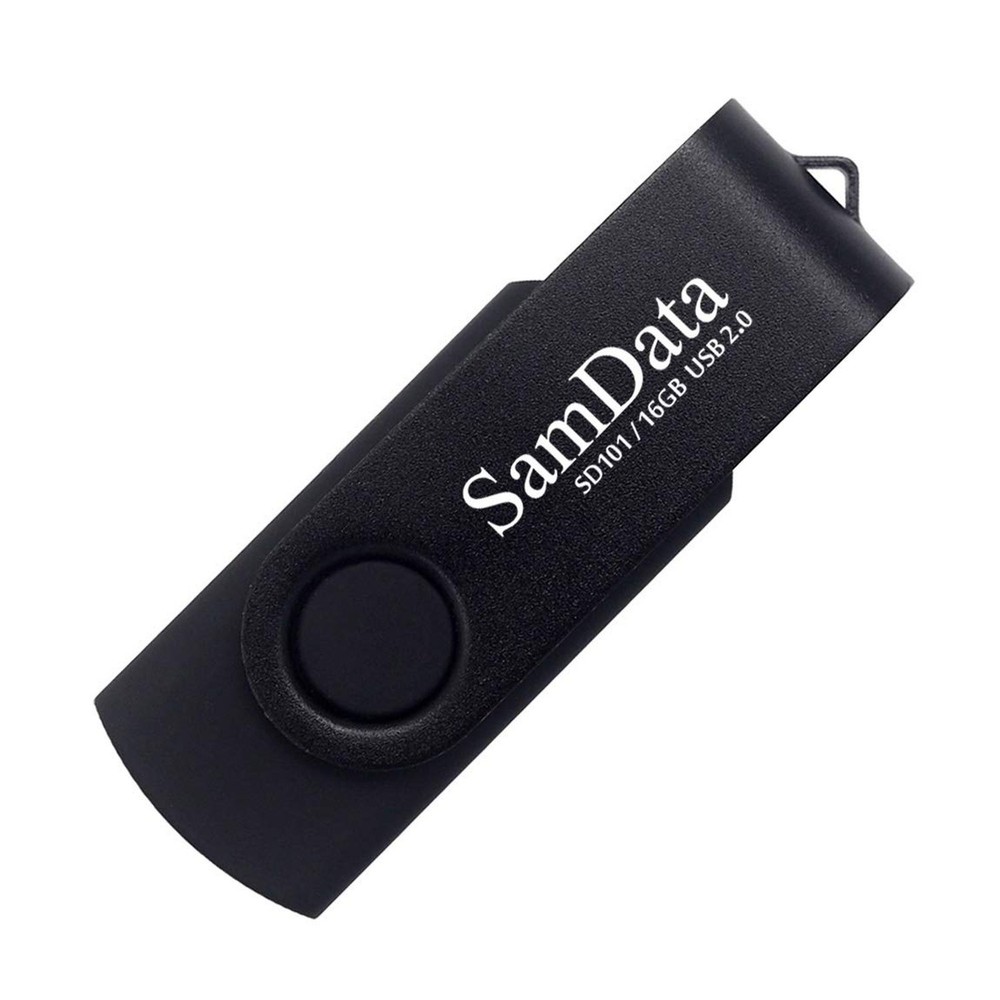 SamData 16GB USB 2.0 Thumb Drive - Swivel Memory Stick with LED Indicator (Bl...