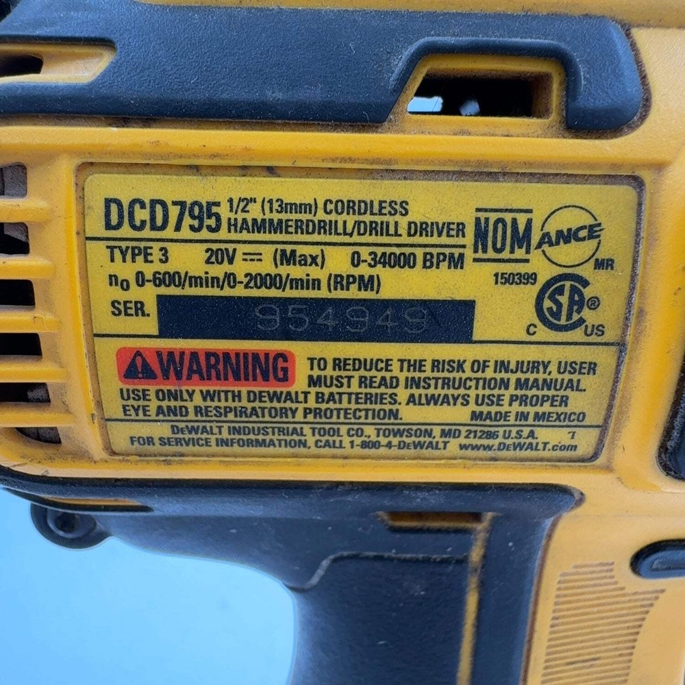 DeWalt DCD795 20V MAX Brushless Compact Hammer Drill Driver