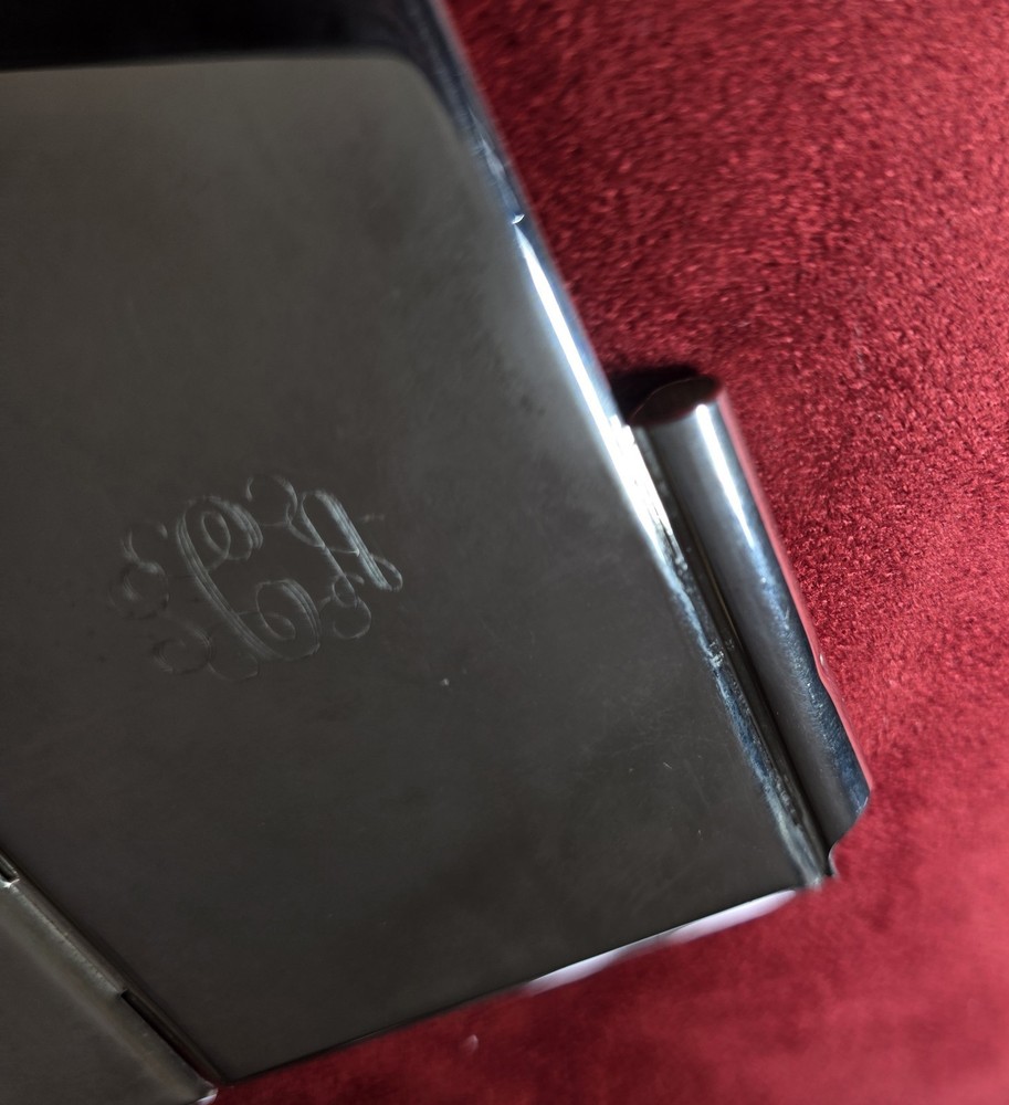Antique Silver Case with Notepad and Pen