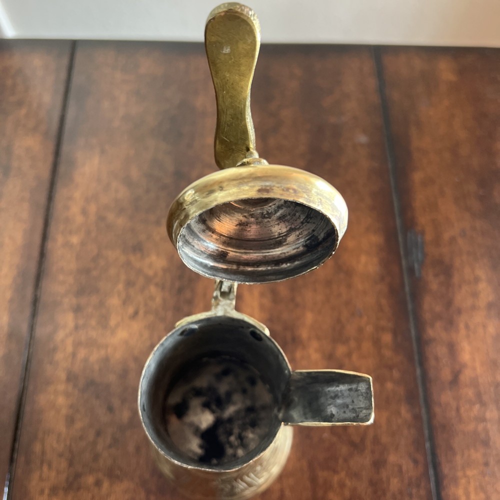 VTG Middle Eastern Coffee Pot Maker With Folding Long Handle 6” Tall