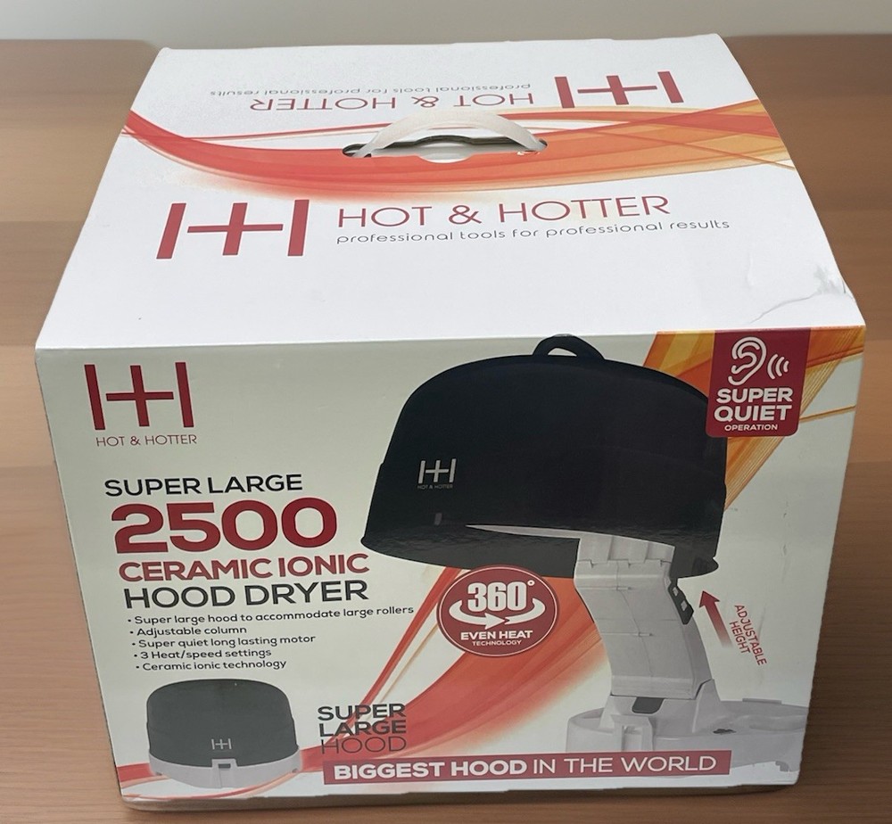 Ceramic Ionic Hood Dryer Extra Large 2500 Adjustable 3 Heat Settings Super Quiet
