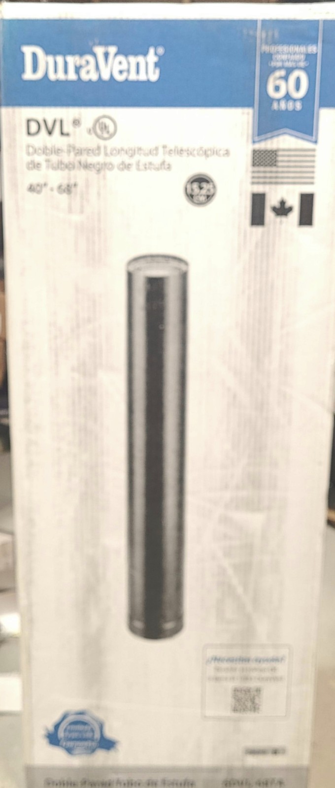 DuraVent 6DVL-68TA 6 in. x 40" 68" Telescoping Chimney Stove Pipe Black READ