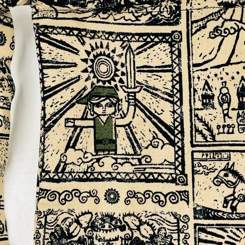 Zelda Link Fabric Drawstring Storage Bag Small 7.5"x5"