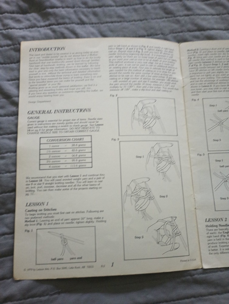Leisure Arts Teach Yourself to Knit Pattern Leaflet 154