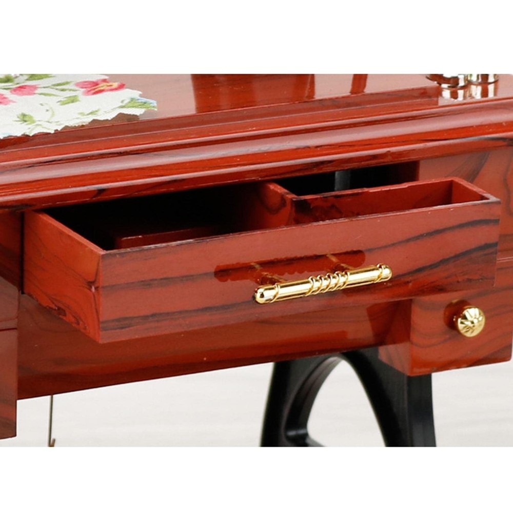 Creative Sewing Machine Music Box Mechanical Music Box Mini Decorative Table ...
