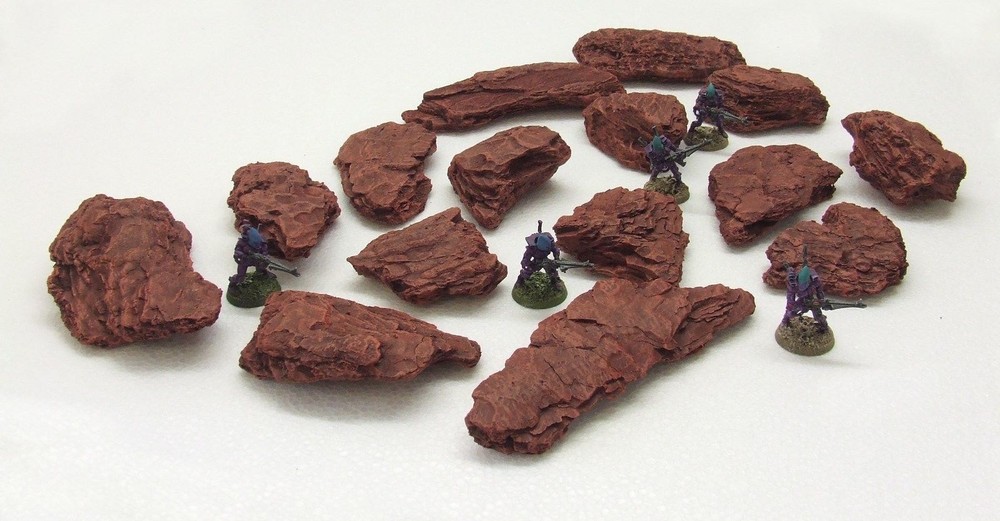 'LARGE SIZED' ROCKS - 'FULLY PAINTED' - 40K suited terrain,scenery