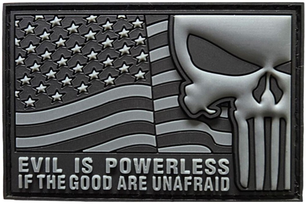 Evil Is Powerless If Good Is Unafraid Reagan Quote PVC PATCH | 2PC HOOK 3"x2