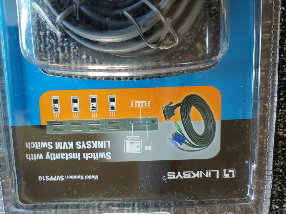 LINKSYS KVM switch premium 10 ft. cable kit model SVPPS10 keyboard video mouse