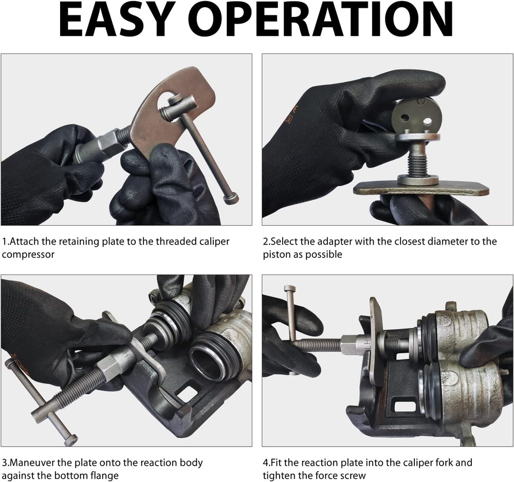 22 PCS Brake Caliper Press Tool Kit, Disc Brake Piston Caliper Compressor Tool S