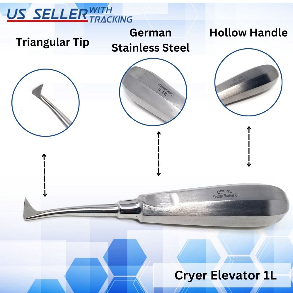Cryer Root Elevators Left Dental Surgery Oral Instruments Stainless Steel CE